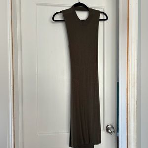 Green Midi Dress Crisscross Back